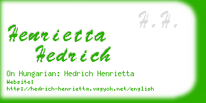 henrietta hedrich business card